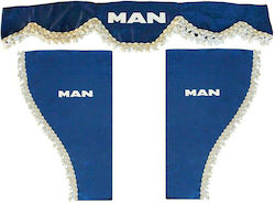 Set Vorhänge 3-teilig Man Blau