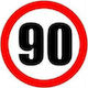 Speed Limit Sign 90 Trucks Sticker