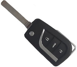 Toyota Foldable Car Key Shell with Blade with 3 Buttons for Toyota