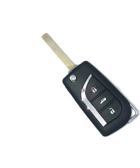 Carcasă cheie auto cu lamă Pliabil cu 3 butoane pentru Toyota