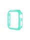Schutz Tempered Glass Plastikhülle mit Glas in Türkis Farbe für Apple Watch 44mm