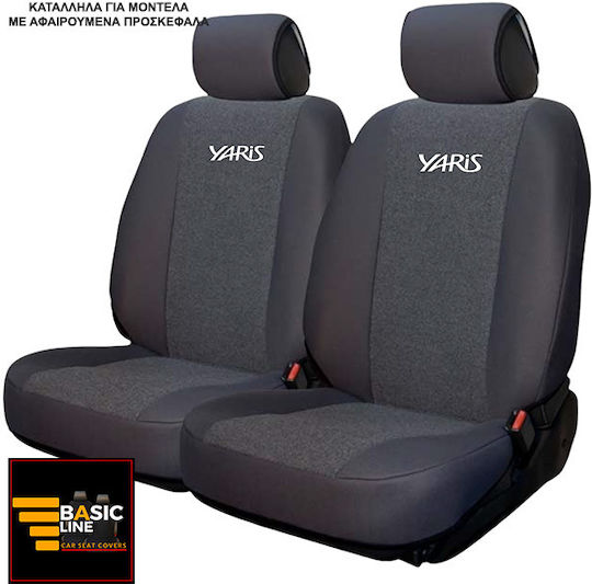 Huse Față Auto 2buc Prosop Gri
