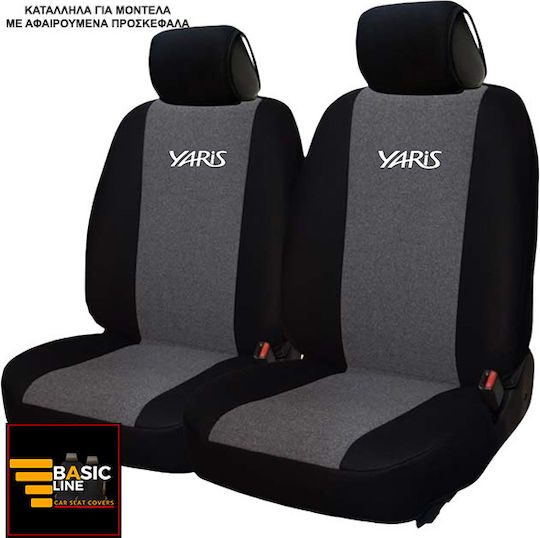 Front Car Covers 2pcs Towel Black