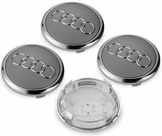 Audi 4τμχ Καπάκια Ζάντας 69mm Κωδ.α002