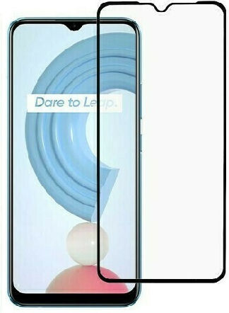 9D 0.3mm Full Face Tempered Glass Μαύρο (Realme C21)