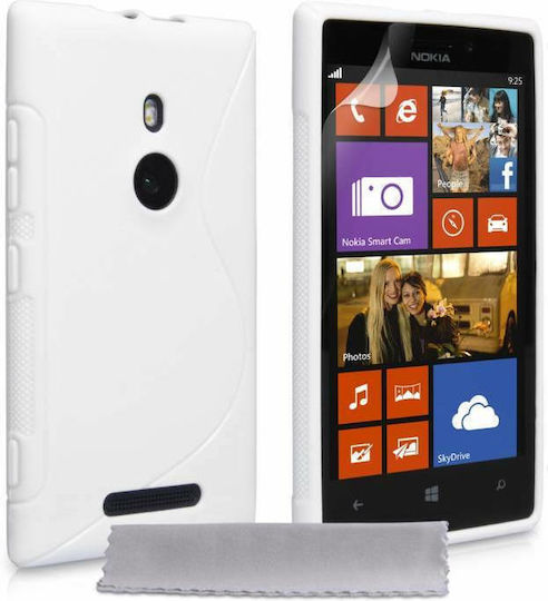 YouSave Accessories Lumia Back Cover Silicone Set with Glass White (Nokia Lumia 925)