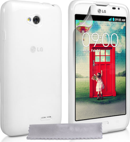 YouSave Accessories Back Cover Silicone Set with Glass Transparent (LG L70)
