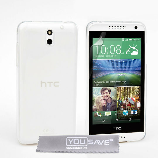 YouSave Accessories By Yousave Back Cover Silicone Set with Glass Transparent (HTC Desire 610 by YouSave)