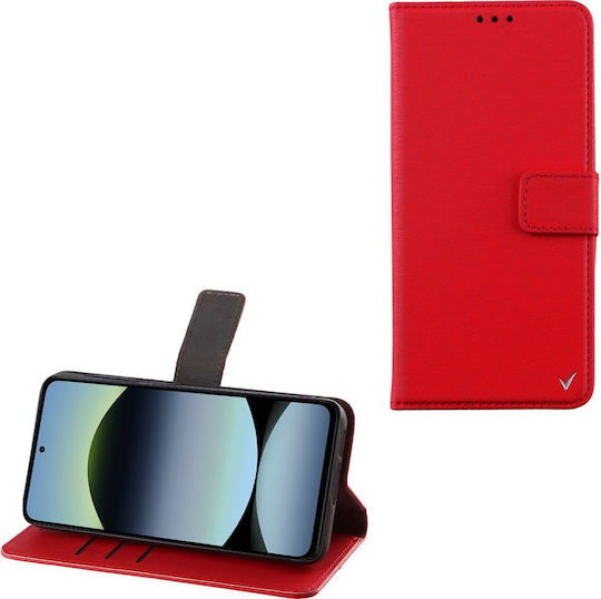 Volte-Tel Book Δερματίνης / Σιλικόνης Κόκκινο (Redmi Note 14 4G)