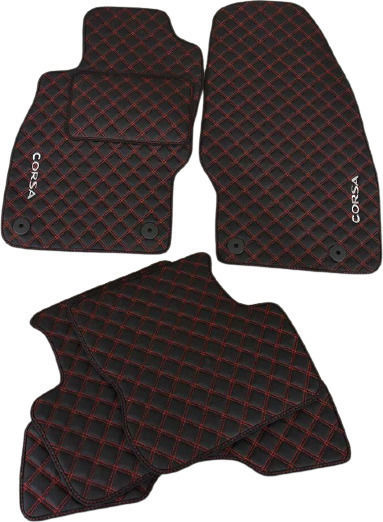 3Lines Set of Front and Rear Mats 5pcs for Opel Corsa 2006-2017 Black