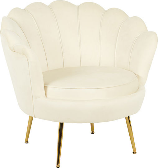 Daimon Фотьойл Кадифен White-gold 79x74x78см