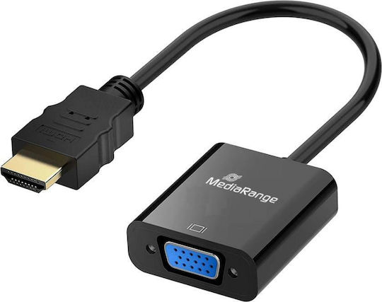 MediaRange Конвертор HDMI / VGA мъжки към HDMI / VGA женски Черен 1бр MRCS231