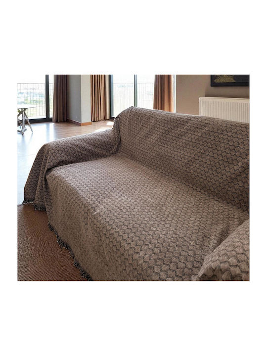 Linea Home Lotus Σετ Ριχτάρια 3τμχ Chenille Μόκα