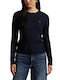 Women's Long Sleeve Sweater Cotton Navy Blue