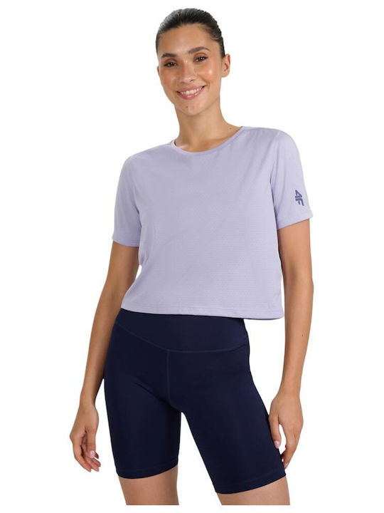 Functional Women's Athletic Blouse Short Sleeve Light Blue