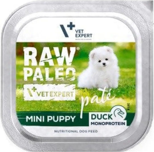 VetExpert Raw Paleo Nassfutter für Welpen mit Ente und Lachs ohne Getreide 150gr