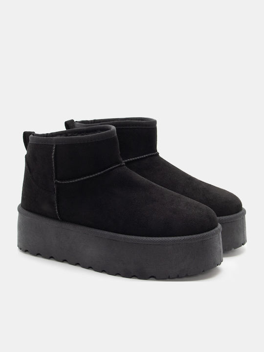 Luigi Women's Ankle Boots with Fur Black