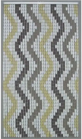 Sidirela Leaf Door Curtain Made of Plastic Leaf Zig-Zag Beige/Brown 100x220cm E-0297