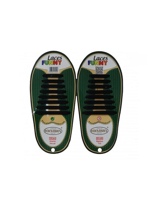 Coimbra Funny Laces Връзки за Обувки Силикон Черни