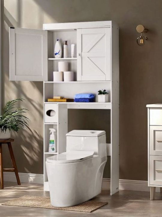 Vevor Floor Bathroom Shelf Wooden White