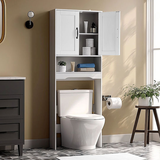 Vevor Επιδαπέδια Ραφιέρα Μπάνιου Ξύλινη 60x21x165.1cm Λευκή