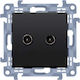 Kontakt-Simon TV-Buchse Grundlegend in Schwarz Farbe CASF2.01/49