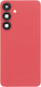 Samsung Galaxy S25+ Battery Door + Battery Door Adhesive + Back Camera Lens Bezel Coral Red OEM
