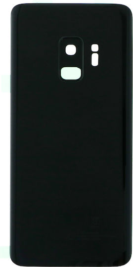Samsung Galaxy S9 Battery Door + Battery Door Adhesive + Back Camera Lens Bezel Black OEM