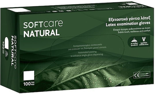 Soft Care Γάντια Λάτεξ Με Πούδρα σε Μπεζ Χρώμα 100τμχ