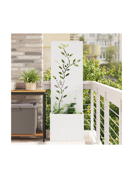 vidaXL Саксия Метал Бял 50x140x140см.
