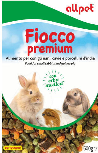 All Pet Fiocco Premium 600g – Πλήρης Τροφή Νάνους Κουνέλια & Ινδικά Χοιρίδια