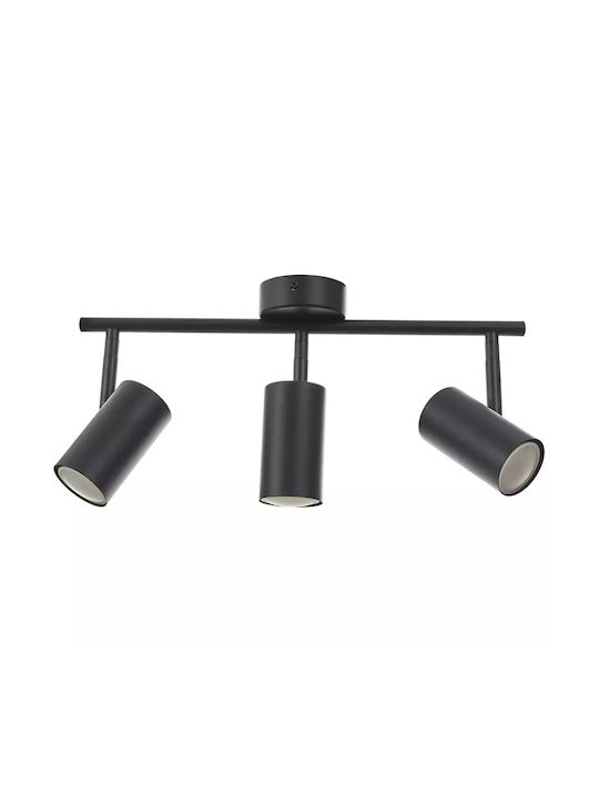 Triple Spot with Socket GU10 in Black Color