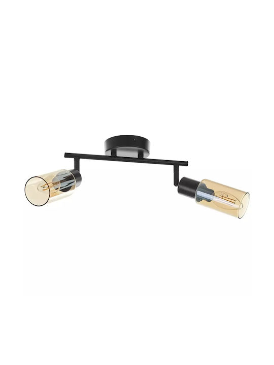 Double Spot with Socket E14 in Black Color