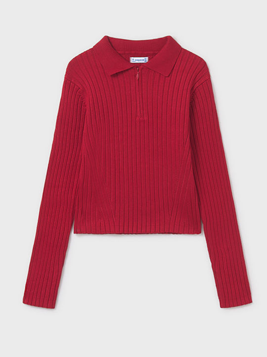 Mayoral Kids' Polo Long Sleeve Red