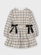 Girls Dress Long Sleeve Checked Set with Coat and Accessories Black