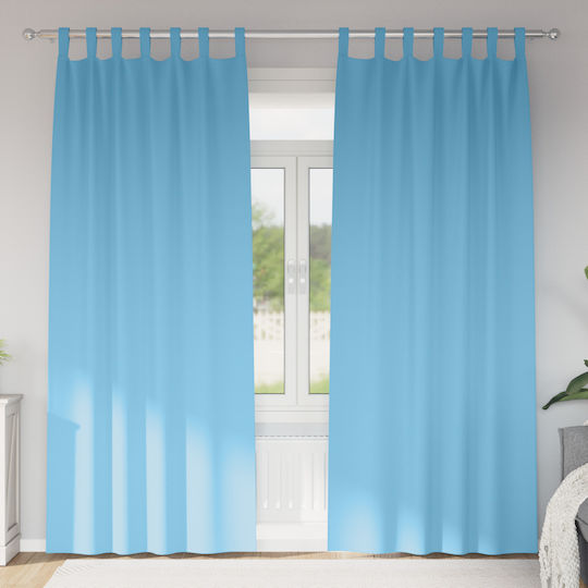 vidaXL Σετ Κουρτίνες με Τιράντες Γαλάζιες 140x225εκ.