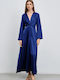 Maxi Dress for Wedding / Baptism Satin Blue