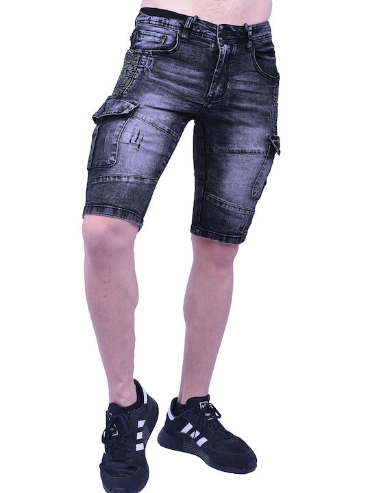 Leeyo Jeans Ανδρική Βερμούδα Τζιν Μαυρο
