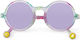 Olivio & Co Classic Στρογγυλά Παιδικά Γυαλιά Ηλίου με Polarized Φακό Λουλούδια Λευκά για 5-12 Ετών