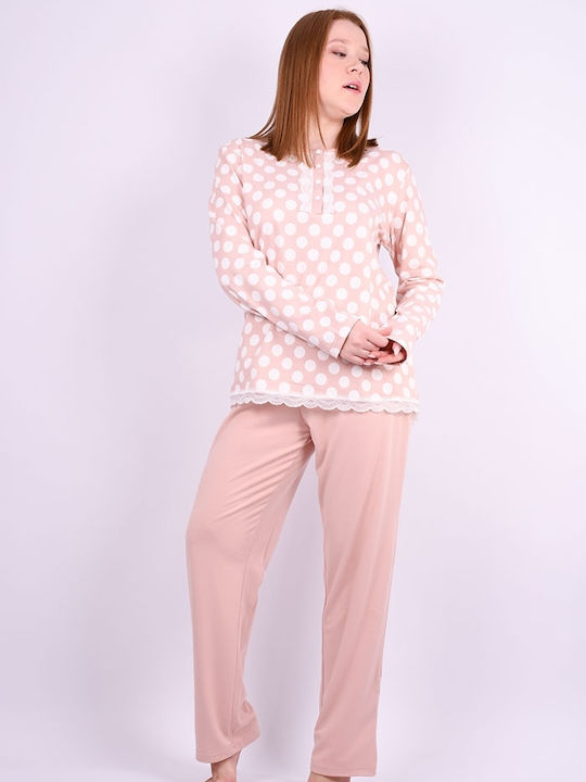 Tress Winter Damen Pyjama-Set Pink