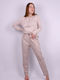 Tress Winter Damen Pyjama-Set Beige