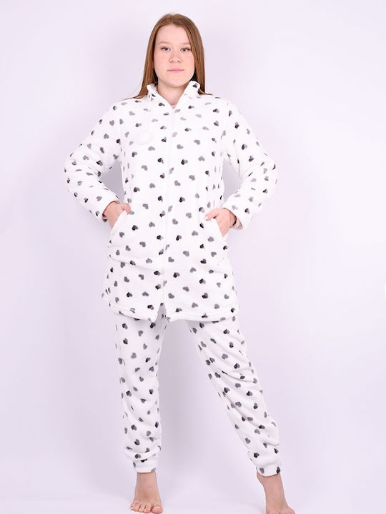 Tress Winter Damen Robe White