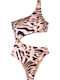 Ολόσωμο Μαγιό με Ανοίγματα Animal Print Multicolour
