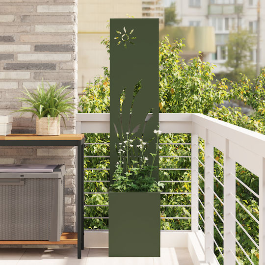 vidaXL Γλάστρα Μεταλλική Λαδί 32x140εκ.