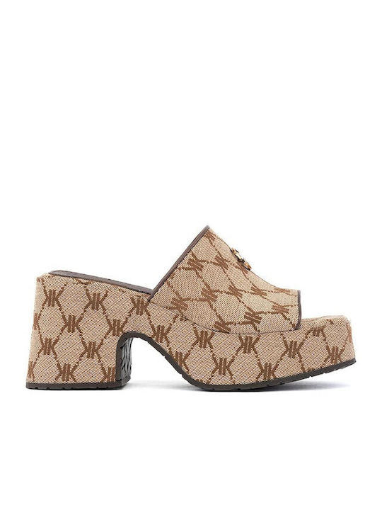 Komis & Komis Mules with High Heel in Beige Color