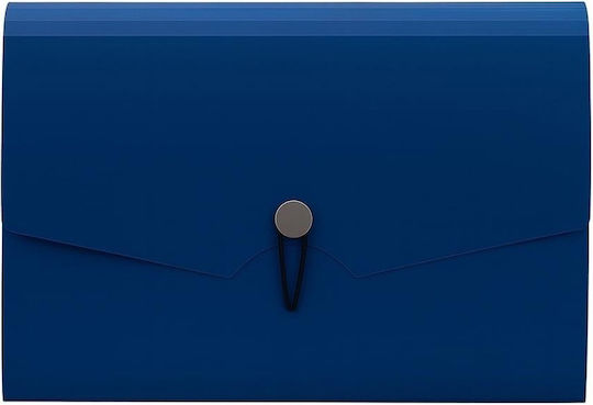 512060 Dosar 13 Compartimente cu Elastic A4 Albastru