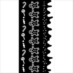 Dicke Schablone Stamperia 12x25cm Candy Christm...