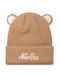Teddy Bear Kids Beanie Knitted Brown