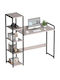 Desk Wooden with Bookshelf Gray with Metal Legs 110x40x116cm