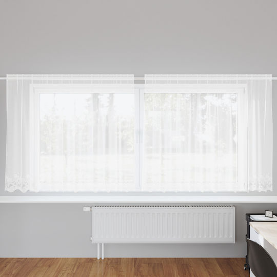 vidaXL White Window Curtain with Pencil Pleat 300x140cm